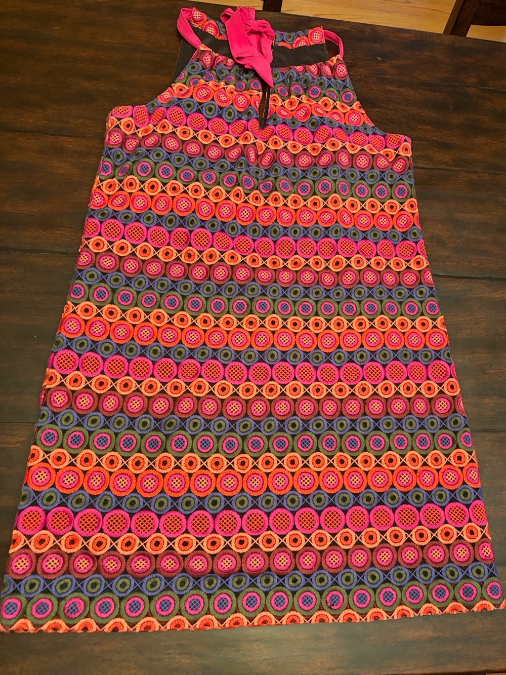 Trina Turk Pink & Orange A-Line Halter Dress